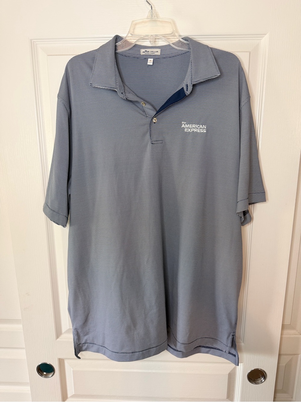 Peter Millar Slate Blue Polo with American Express Logo